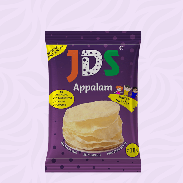 JDS APPALAM Kutties Special (3 Inch) 20gm (Buy 10 Get 4 Free)