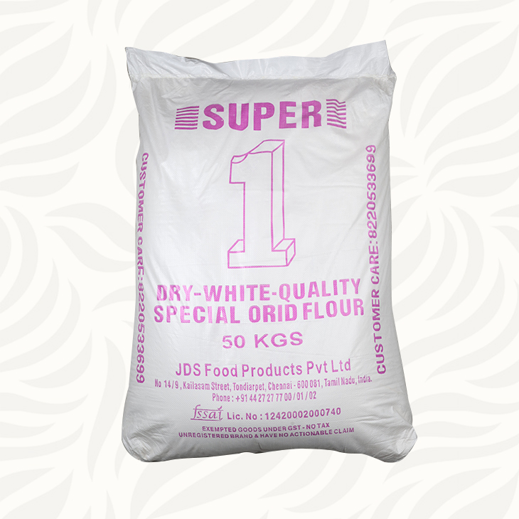 JDS SUPER ONE ORID DHALL FLOUR / Urad Flour / Urid Flour / Black-gram Flour (DRY WHITE QUALITY) 50kg