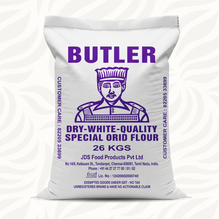 JDS BUTTLER ORID DHALL FLOUR / Urad Flour / Urid Flour / Black-gram Flour (DRY WHITE QUALITY) 26kg